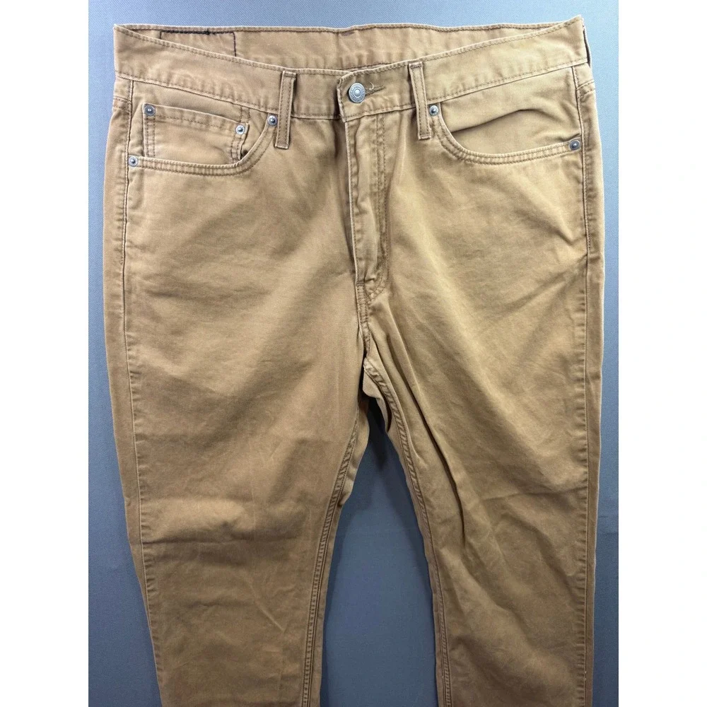 Levi's 514 Straight Fit Pants Mens Tan Khaki‎ WaterLess 34x29